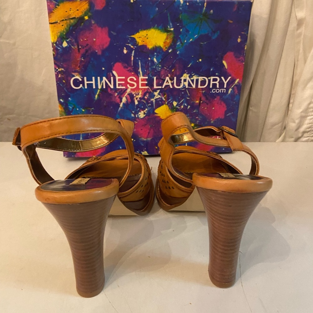Chinese Laundry camel leather heels with ankle straps various sizes  all NIB - Picture 3 of 7
